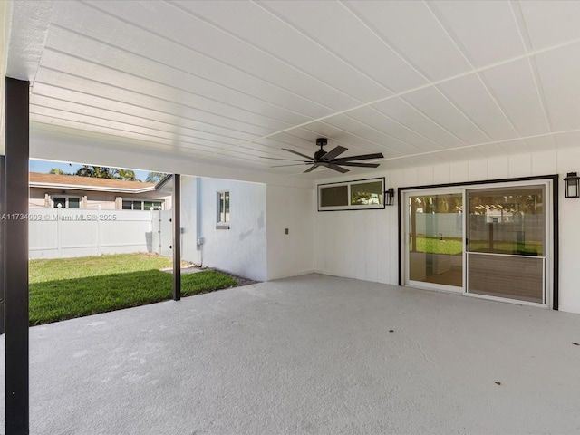 view of patio with ceiling fan