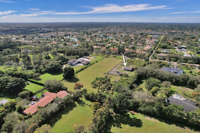 drone / aerial view with a residential view