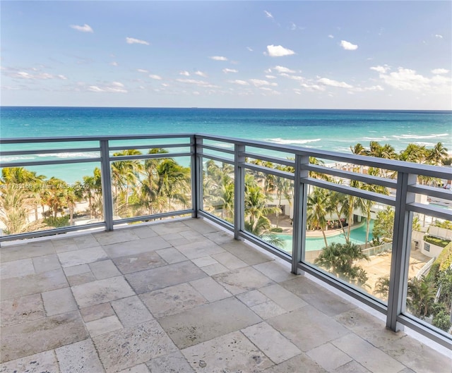 balcony with a water view