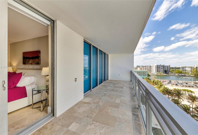 balcony with a water view