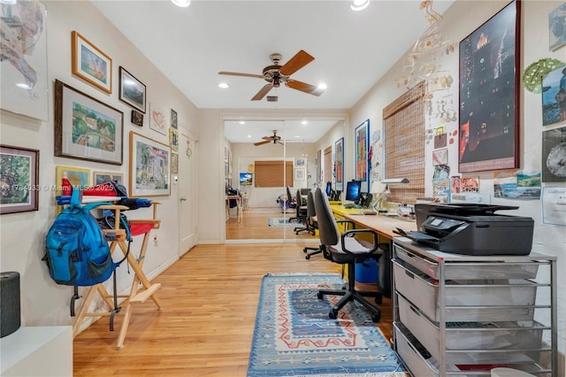 home office featuring hardwood / wood-style flooring