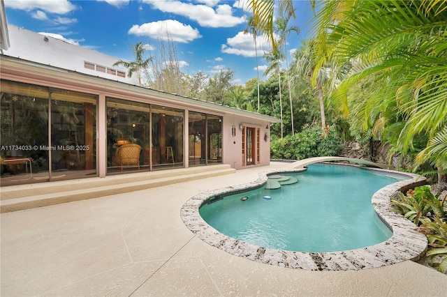 view of pool with a patio