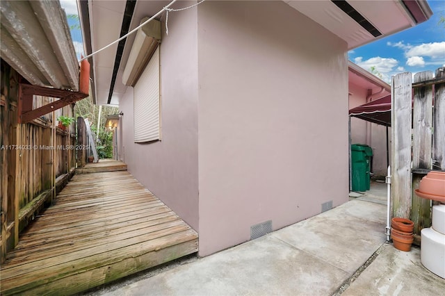 view of home's exterior with a patio area