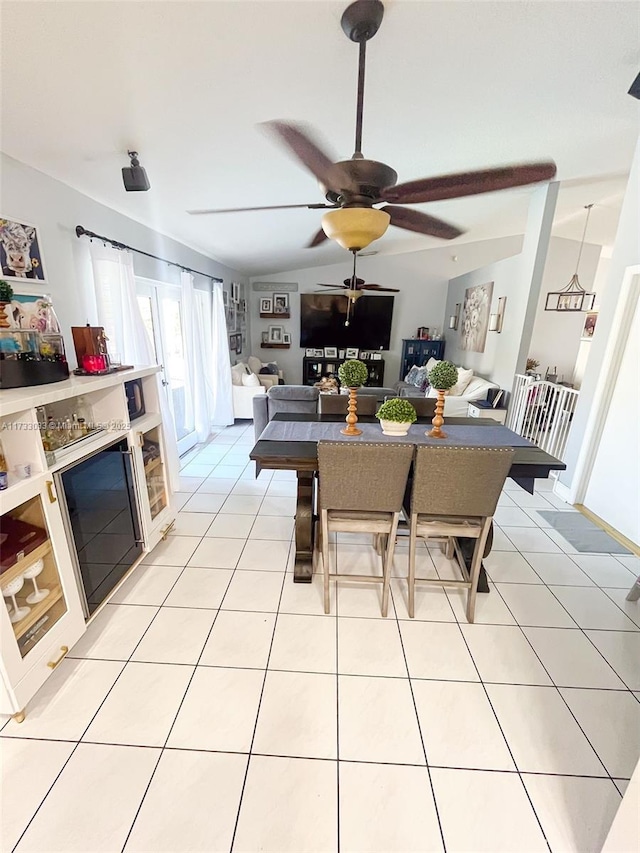 view of tiled dining room