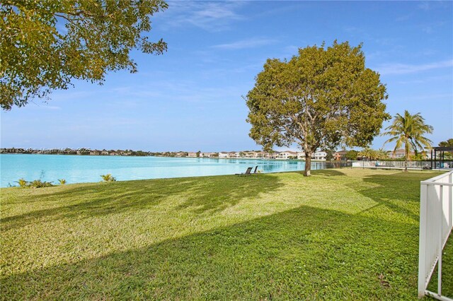 view of patio / terrace featuring a water view