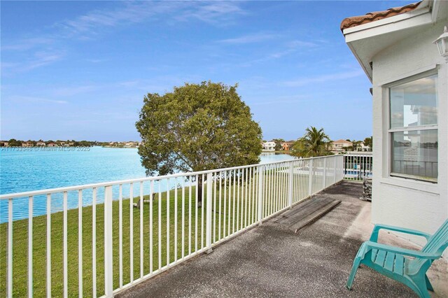 balcony with a water view