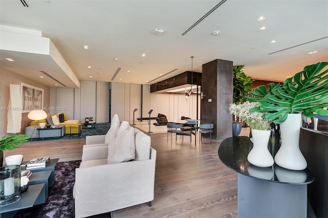 living room featuring hardwood / wood-style floors