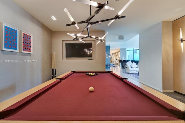 playroom featuring billiards