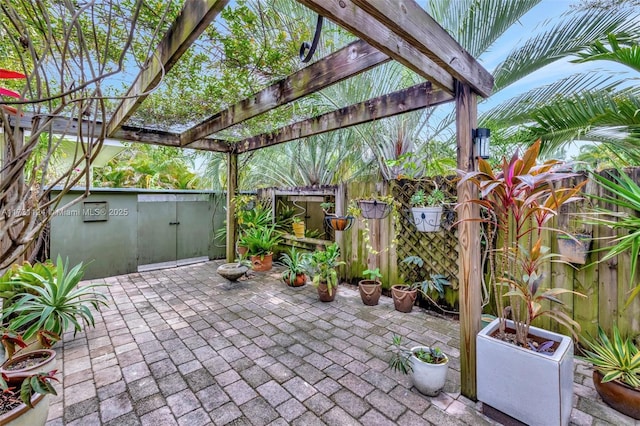 view of patio / terrace featuring a pergola