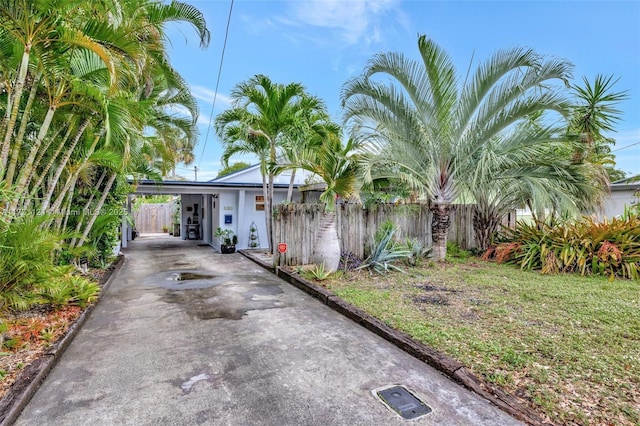 view of front of house with a carport