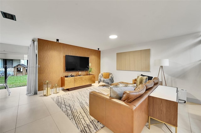 view of tiled living room