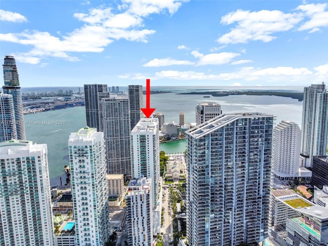 view of city with a water view