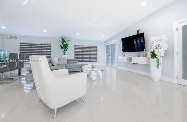 view of tiled living room