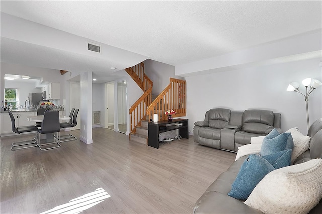 living room featuring light hardwood / wood-style flooring