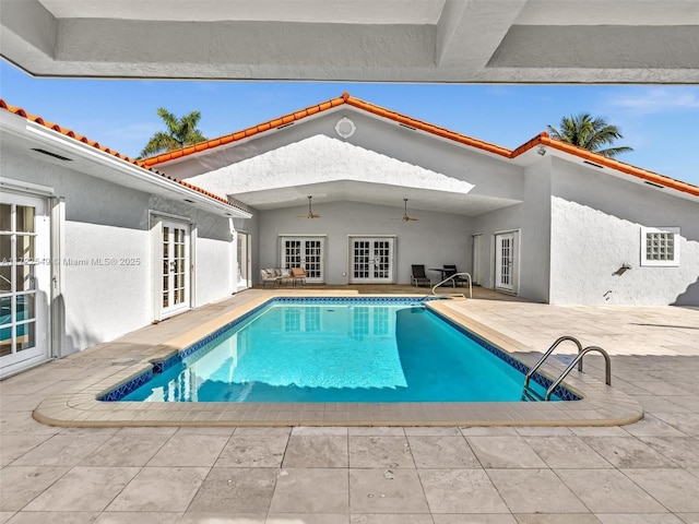 12904 Banyan Rd, North Miami, FL 33181 - outdoor pool featuring french doors and a patio area