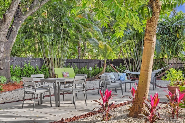 view of patio with an outdoor hangout area