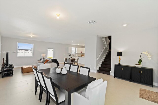 14823 SW 163rd Ter, Miami, FL 33187 - dining room with stairway, recessed lighting, and baseboards