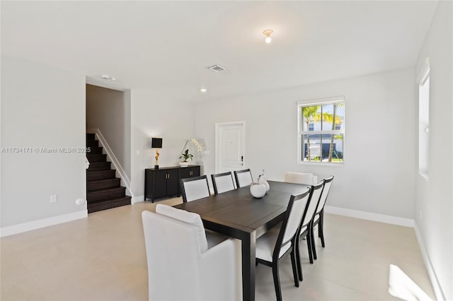 14823 SW 163rd Ter, Miami, FL 33187 - dining space with stairway, baseboards, and recessed lighting