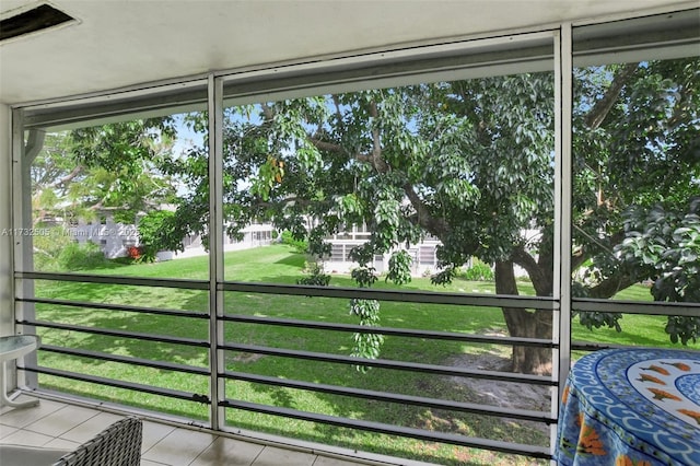 view of unfurnished sunroom