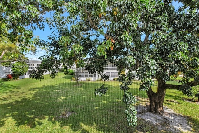 view of yard featuring a lanai