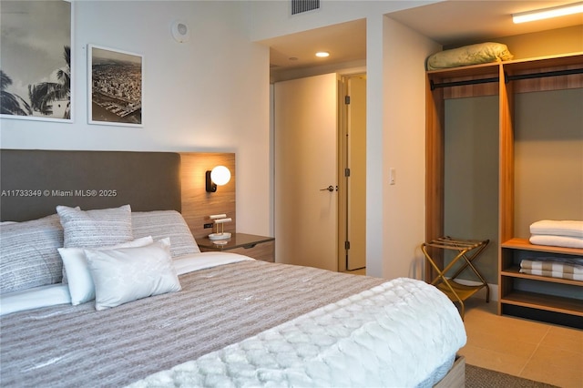 bedroom featuring recessed lighting and visible vents