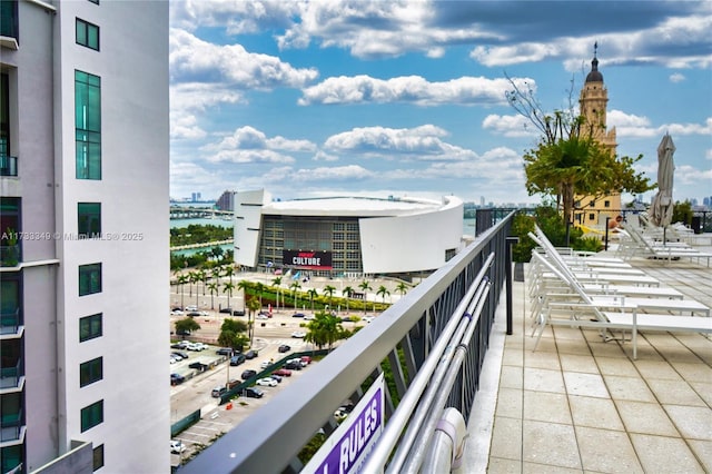 balcony with a city view