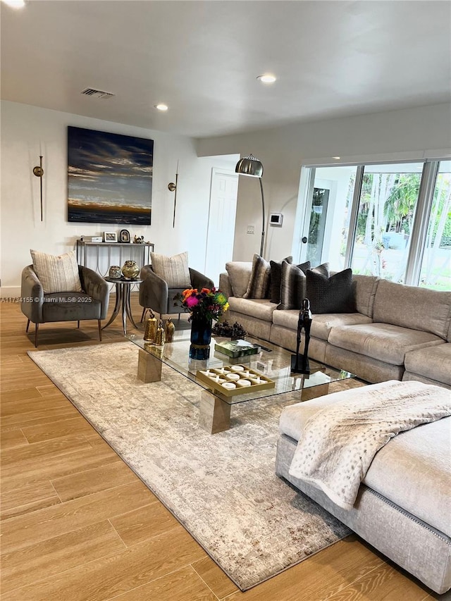 living room featuring hardwood / wood-style floors