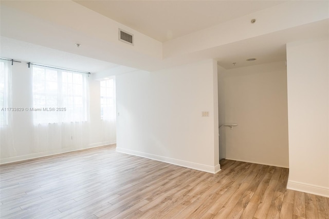 empty room featuring light hardwood / wood-style flooring