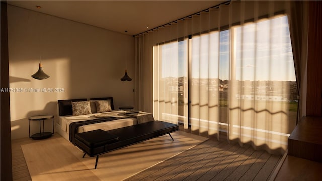 bedroom featuring wood-type flooring