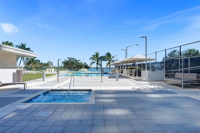 view of pool featuring a patio area