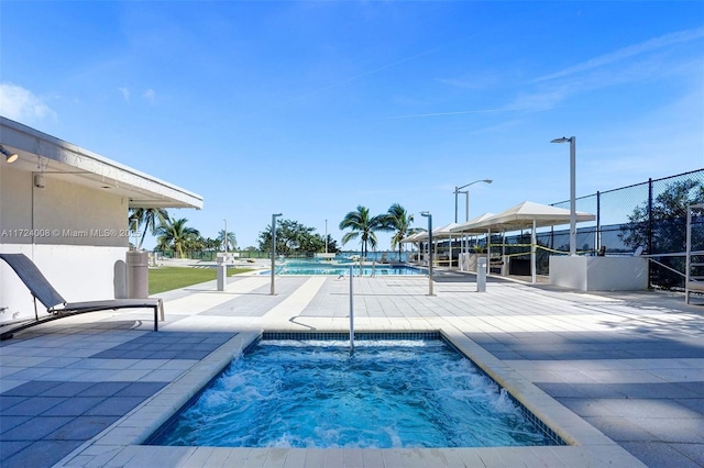 view of pool featuring a patio area