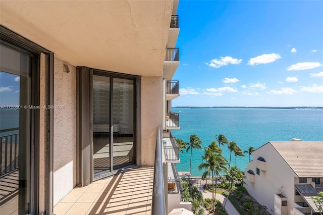 balcony with a water view