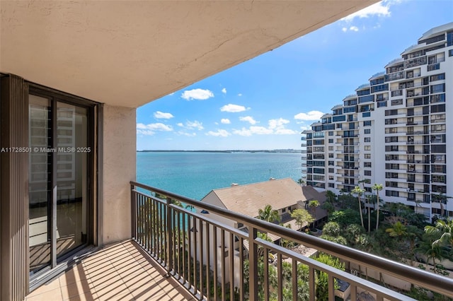 balcony with a water view