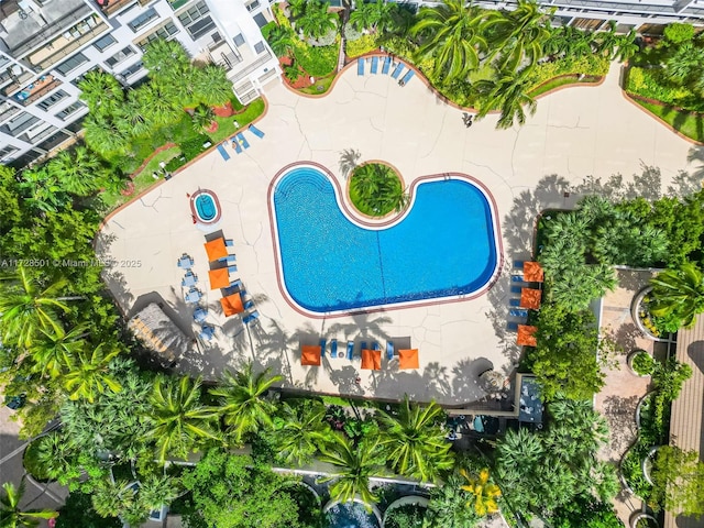 540 Brickell Key Dr Unit 1021, Miami, FL 33131 - bird's eye view of a pool area