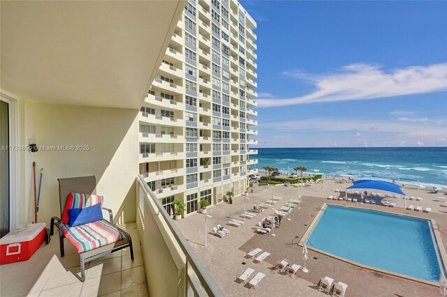 balcony with a water view