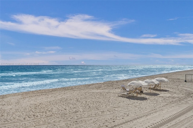 water view with a view of the beach