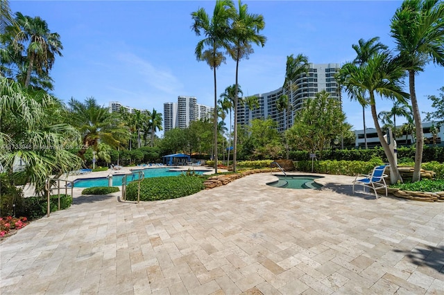 view of pool with a patio area