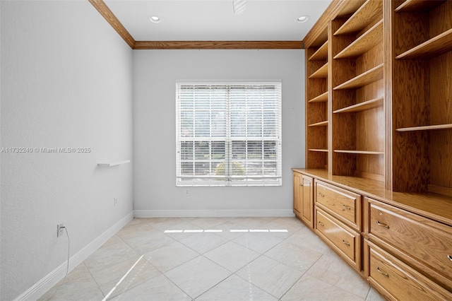 interior space with light tile patterned floors