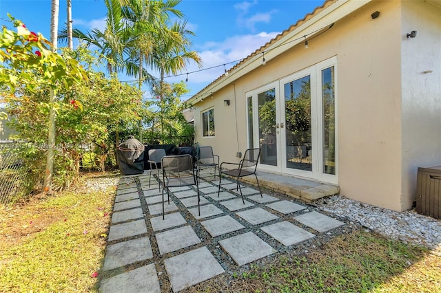 view of patio with french doors