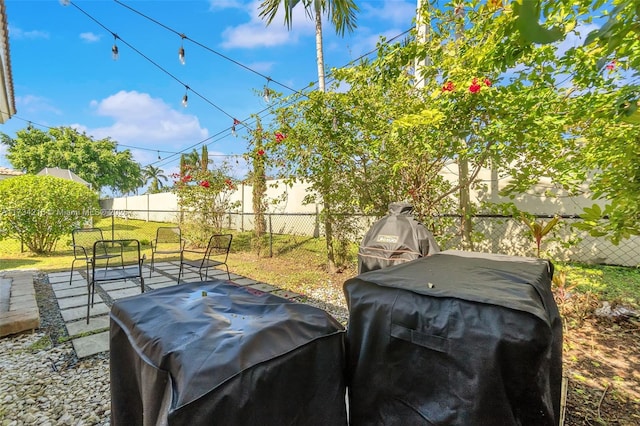 view of patio / terrace featuring a grill