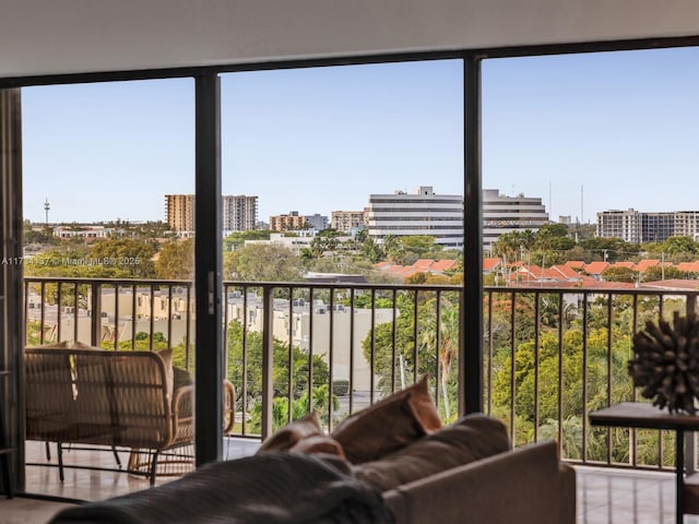 balcony with a city view