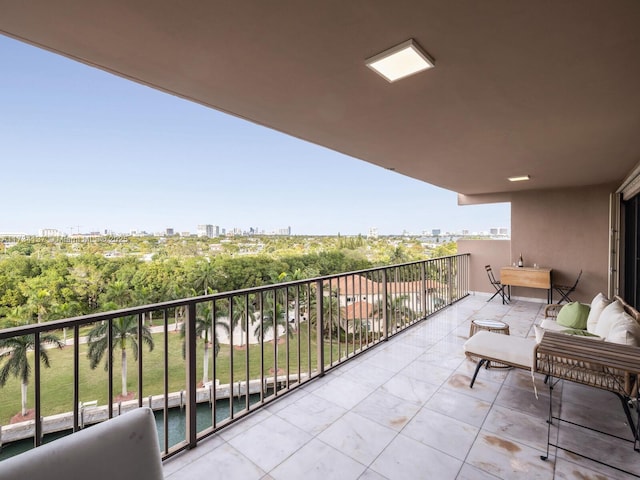 balcony featuring a view of city