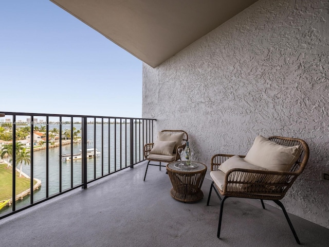 balcony with a water view