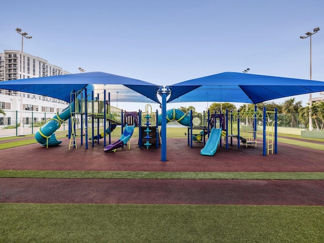 view of community jungle gym