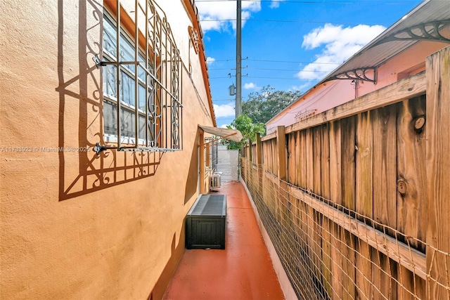 view of home's exterior featuring central AC