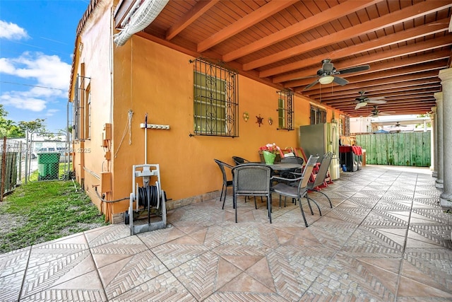 view of patio / terrace with ceiling fan