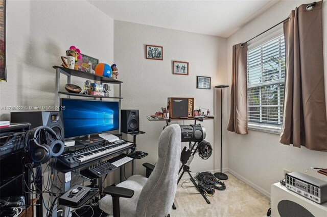 office featuring light colored carpet