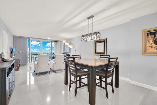 view of tiled dining space