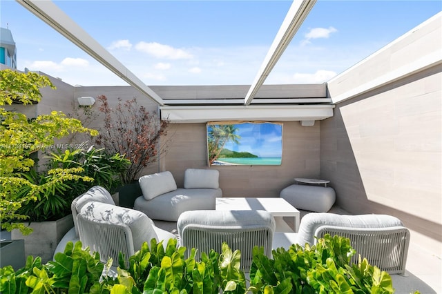 view of patio featuring an outdoor hangout area