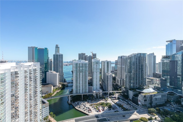 view of city with a water view